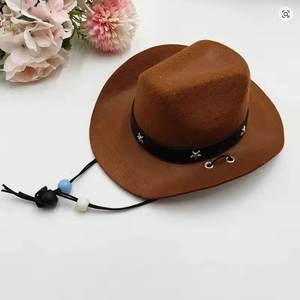 Disfraz de Sombrero de Vaquero para Perro con Correa Ajustable, Gorra de Fieltro para Gato, Divertida Decoración para Fiestas de Halloween, Accesorios para Mascotas al por Mayor - Product Image 3