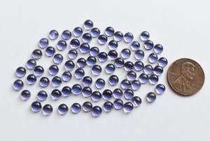 Lot de cabochons ronds lisses en Iolite semi-précieuse 100% naturelle, pierres précieuses naturelles de haute qualité pour la fabrication de bijoux - Product Image 3