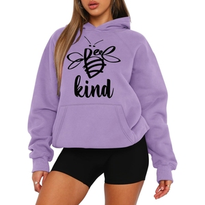Sudadera con Capucha para Mujer, Color Sólido, Tejida en Algodón, Manga Larga, Informal, para Otoño, con Bolsillos, Largo Regular - Product Image 6