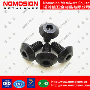 Tornillo de cabeza redonda de acero negro M8, diámetro de la tapa de 12 mm, rosca fina, clase 8.8, métrico, para mango de cuchillo - Product Image 2