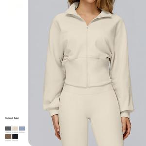 Sudadera Ecológica de Manga Larga con Cuello Alto para Mujer, Otoño Invierno, Color Sólido, Transpirable, para Deportes al Aire Libre, Running, Yoga - Product Image 2