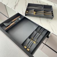 Vente chaude Couverts Plateau Organisateurs Armoires De Cuisine Organisateur Tiroir Diviseurs pour Couverts DCH1542B/1547B