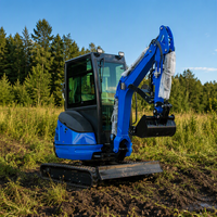Pelle sur chenilles robuste de 2 tonnes, alimentée au diesel, avec chenilles réglables pour travaux de tranchées – Machine de terrassement puissante – Produit en promotion