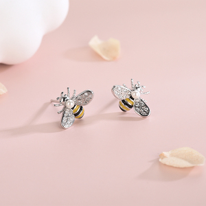 Beifei Factory Wholesale <strong>Daisy</strong> Stud Flower <strong>Earring</strong> Cute Women <strong>Earrings</strong> 925 <strong>Silver</strong> Bee <strong>Earrings</strong> - Product Image 2