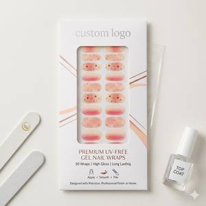 Tiras de Gel para <span class=keywords><strong>Uñas</strong></span> 3D de Lujo, Semipermanentes, Sin UV, Finas, de Alto Brillo, Marca Privada al por Mayor, Suministros Profesionales para Salones de <span class=keywords><strong>Uñas</strong></span> OEM - Product Image 1