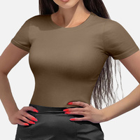 Maßgeschneiderter Rundhals-Jumpsuit Body Suit Top Yoga Schlankheits-Bodyshaper Damen Kurzarm-Bodysuit