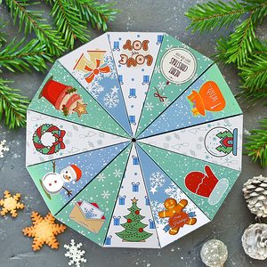 Nhà Máy 12 ngày kẹo in ấn lưu trữ hộp giấy giáng sinh lịch sô cô la bao bì lễ hội Hộp quà tặng với khoang - Product Image 5