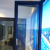 Fenêtre coulissante à double battant pour balcon et cuisine, rupture de pont thermique, certifiée AS2047, double vitrage, aluminium