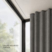 Profil de rideau de plafond en aluminium noir, rail encastré, profil suspendu pour systèmes de rideaux intérieurs