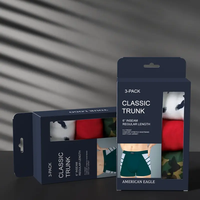 Boîte en PVC PET recyclé transparent personnalisé pour vêtements, vêtements, sous-vêtements, chaussettes, recyclables UV/impression de logo imprimé au tampon
