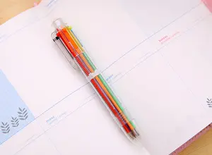 Colorful Pattern Pen Promotional Gift Candy 6 Color Transparent Ball Pen Advertising Pen Multi-color Ballpoint Pen 520