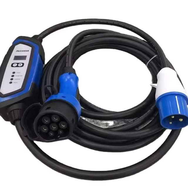 DUOSIDA Mode2 Type2 32A 7KW Level 2 Ev Charger with NEMA 14-30 Plug Electric Vehicle EV Charging Connector Cable