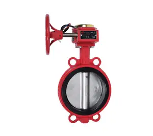 Manufacturers Hot Selling Worm Gear Fire Signal Butterfly Valve Clip Type ZSXDF7-Q-125-16-W Fire Fighting Equipment