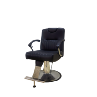 Fauteuil de Barbier Vintage Haut de Gamme Inclinable Hydraulique Personnalisé en Cuir Noir Portable avec Pieds en Aluminium pour Salon de Coiffure