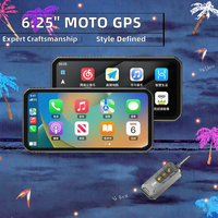 6.25 "Android Auto/WiFi GPS Navigation Deux Caméras Moteur DVR BSD TPMS Sans Fil Carplay Para Moto Écran Moto Accessoires