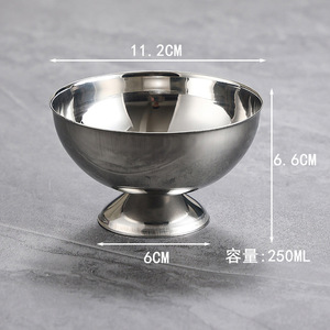 <span class=keywords><strong>El</strong></span> Restaurante Ofrece Ensaladeras, Postizos, Tazones para Helado y Fruteros de Acero Inoxidable de Patas Altas en Color Dorado - Product Image 6