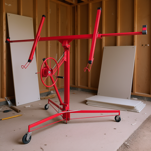Elevador de Paneles de Yeso de 11 Pies, Rojo, de Metal, Operado con Palanca, para Uso en Suelo, Equipo de Construcción - Product Image 2
