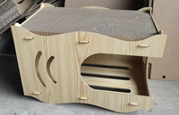 Maison à gratter pour chat en carton ondulé ondulé, écologique et sûre, double couche, lit de repos pour chaton, nid respirant à lattes