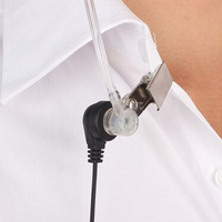 E63V-TPC Vente en gros usine Écouteur tubulaire acoustique avec microphone pour radio bidirectionnelle à transducteur dynamique, cordon de 100 cm, en métal et plastique, pour talkie-walkie Type-C