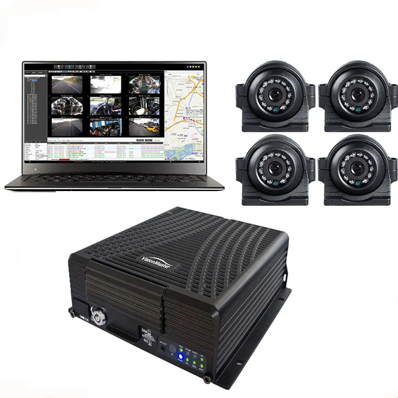 ขายส่ง4ช่อง1080P Mdvr ลูกค้าซอฟต์แวร์กล้องสายเคเบิล GPS 3G 4G Wifi ADAS ตัวเลือก4G สาย Mdvr