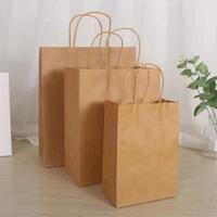 Sac en papier kraft brun personnalisé avec logo d'usine, sac de shopping réutilisable avec poignée torsadée, sac d'emballage cadeau durable et recyclable