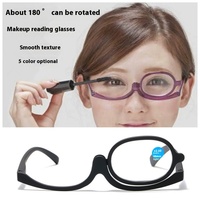Lunettes de lecture anti-lumière bleue miroir cosmétique rotatif pour les femmes âgées d'âge moyen maquillage des sourcils vente en gros
