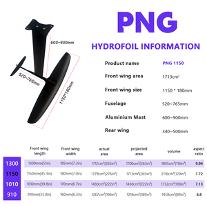 ไฮโดรฟอยล์คาร์บอน PNG 1150 สำหรับนักเล่นระดับมืออาชีพ ใช้งานง่าย ขึ้นเรือได้รวดเร็ว แรงยกทรงพลังที่ความเร็วต่ำ เหมาะสำหรับปั๊มฟอยล์และการพัฒนาทักษะของนักเล่นระดับมืออาชีพ - Product Image 2
