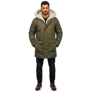 Trending Men's <b>Parka</b> <b>Jacket</b> with 220gsm Quilt Stand Collar Eco-Friendly <b>Waterproof</b> Made in Pakistan OEM Service Customized - Product Image 1