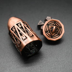 <strong>Bullet</strong> Shape <strong>DND</strong> D20 Dice Keychain Storage Box Metal RPG Dice Keyring for Dungeons and Dragons Game Accessories - Product Image 5