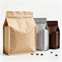Sacs d'emballage pour café en direct d'usine, personnalisés, imprimés, de qualité alimentaire, avec valve Ziplock, pour grains de café et poudre, sacs à café à fond plat