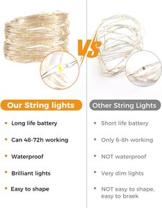 Mini Dây đồng dẫn Cổ Tích đèn 1M 10led Pin hoạt động trong nhà/ngoài trời giáng sinh trang trí đèn dây không thấm nước - Product Image 5