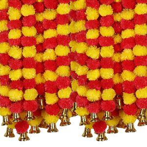 Halloween indien décoration de mariage guirlande plastique fausse <span class=keywords><strong>fleur</strong></span> de souci ficelle cloches style sud-est asiatique pour mexique jour mort - Product Image 2