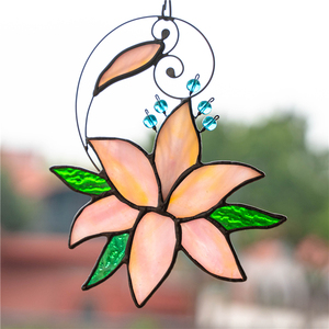 Panneau <span class=keywords><strong>de</strong></span> vitrail Tiffany personnalisé vitrail Art fleur motif vitrail pour porte et fenêtre décor - Product Image 5