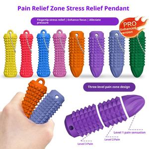 Portachiavi Sensoriale Antistress con Punte, Giocattolo per Massaggio delle Dita in <span class=keywords><strong>Silicone</strong></span> per Alleviare il Dolore - Product Image 6