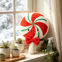 Coussin en peluche Sucette en forme de bonbon, brodé avec un visage souriant, coussin décoratif doux pour la maison et le canapé