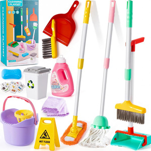 Prix d'usine – Ensemble de nettoyage de 14 pièces pour enfants, jouet d'imitation, kit de nettoyage pour tout-petits comprenant balai et outils de nettoyage, kit de ménage - Product Image 1