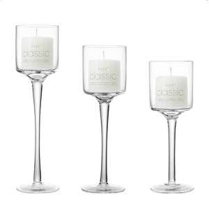 Porte-<span class=keywords><strong>bougie</strong></span> haut et transparent à tige <span class=keywords><strong>longue</strong></span>, emballage <span class=keywords><strong>pour</strong></span> envoi postal, verres à vin et hurricane <span class=keywords><strong>pour</strong></span> la décoration de la maison - Product Image 1