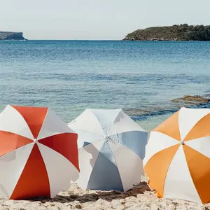 2022新趋势户外便携式波西米亚沙滩伞流苏防紫外线沙滩遮阳帘，木杆定制印花