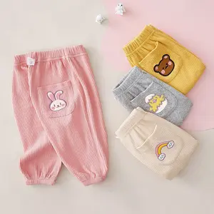 Yiwu yiyuan may phim hoạt hình tinh khiết cotton quần cho bé giản dị có thể giặt bé Quần cao su ban nhạc vành đai bé mùa đông xà cạp