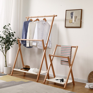 <span class=keywords><strong>Appendiabiti</strong></span> <span class=keywords><strong>da</strong></span> Comodino in Legno Massello, Scaffale Portaoggetti, Espositore, Attaccapanni - Product Image 5