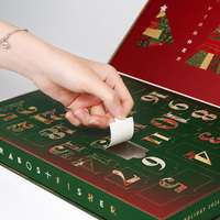 Calendrier de l'Avent personnalisé en forme de livre, boîte rigide avec rabat perforé, emballage cadeau de compte à rebours de Noël pour chocolat