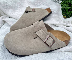 Zuecos <span class=keywords><strong>Birkenstock</strong></span> para Hombre, Cómodos, de Ante Vacuno, Punta Cerrada, con Plantilla de Corcho, Mocasines de Cuero Genuino, Sandalias de Verano para Exteriores - Product Image 5
