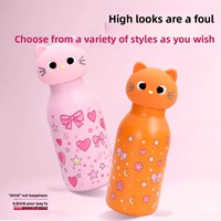 Bouteille isotherme en acier inoxydable 316 avec design tête de chat en silicone, grande capacité, anti-fuite, portable, pour usage extérieur
