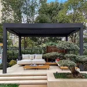 Pergola Brackets Design Louvred Roof Rustproof Outdoor Pergola Aluminium Azebos 6X6 3x3m Leisure Garden