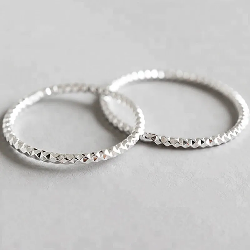 100% S925 Sterling Silver Fashion Blink Ring Index Finger Ring Tail Ring For Women