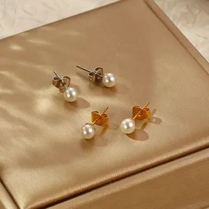 Grosir perhiasan minimalis anting tidak beraturan 18K giwang berlapis emas anting perhiasan mode