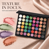 Palette de fards à paupières multichromes nacrés tons terreux personnalisée en marque propre, 40 couleurs, longue tenue pour un look naturel