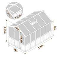 Serre en bois de cèdre et acier robuste et écologique avec porte verrouillable pour jardin et usage agricole