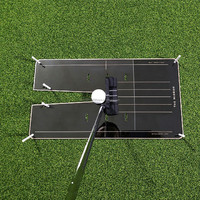 SwingPerfect Golf Miroir de putting en acier noir de 17 pouces, grand format, simple face, avec 3 ports, gravé au laser, aide à l'entraînement au putting