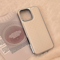 Coque de téléphone antichoc en PC électroplaqué à pois girly pour iPhone 17 16 15 Pro Max 14 13 12 – Housse de protection antichoc